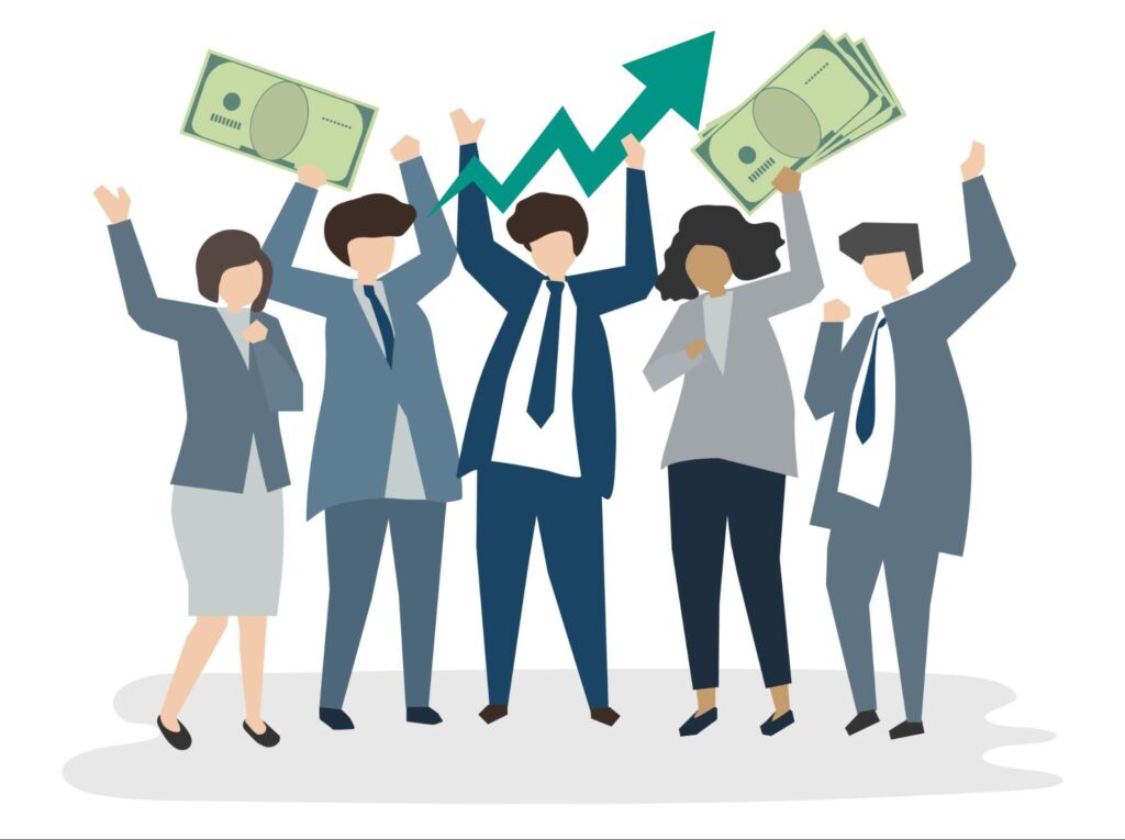 Team celebrating business growth after partnering with the best SEO company in Malaysia.